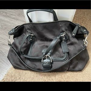 Black Coach shoulder bag.